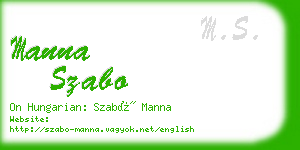 manna szabo business card